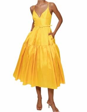 NEW HUTCH atherton midi dress in daffodil